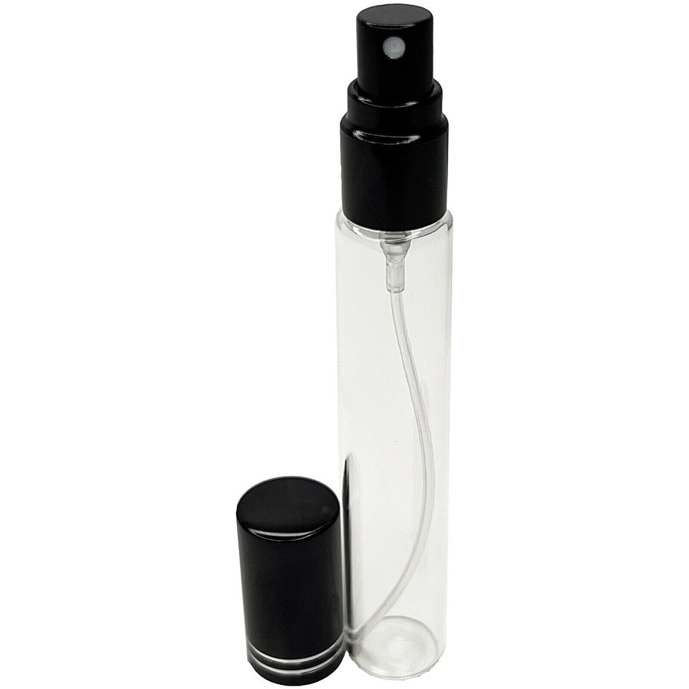 15ml 0.5oz empty perfume glass spray bottles black atomizer line cap