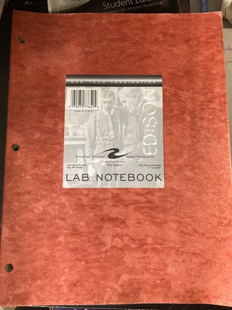 Lab  Notebook: , Quadrille, Nonwirebound, 200 Sheets, 2 Carbon Sheets