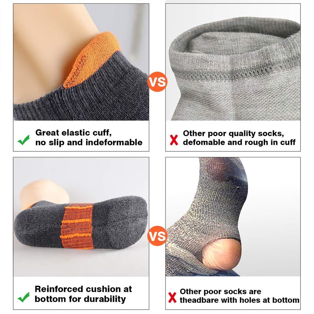 JOYNÉE Men’s Athletic Socks Low Cut Cushion Running Socks Breathable