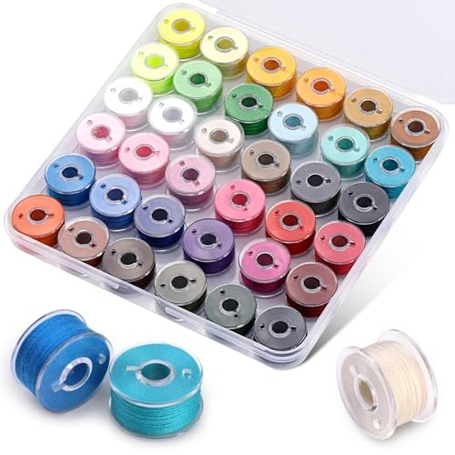 36Pcs Bobbins and Sewing Threads Prewound Bobbin Thread Threads with Bobbin