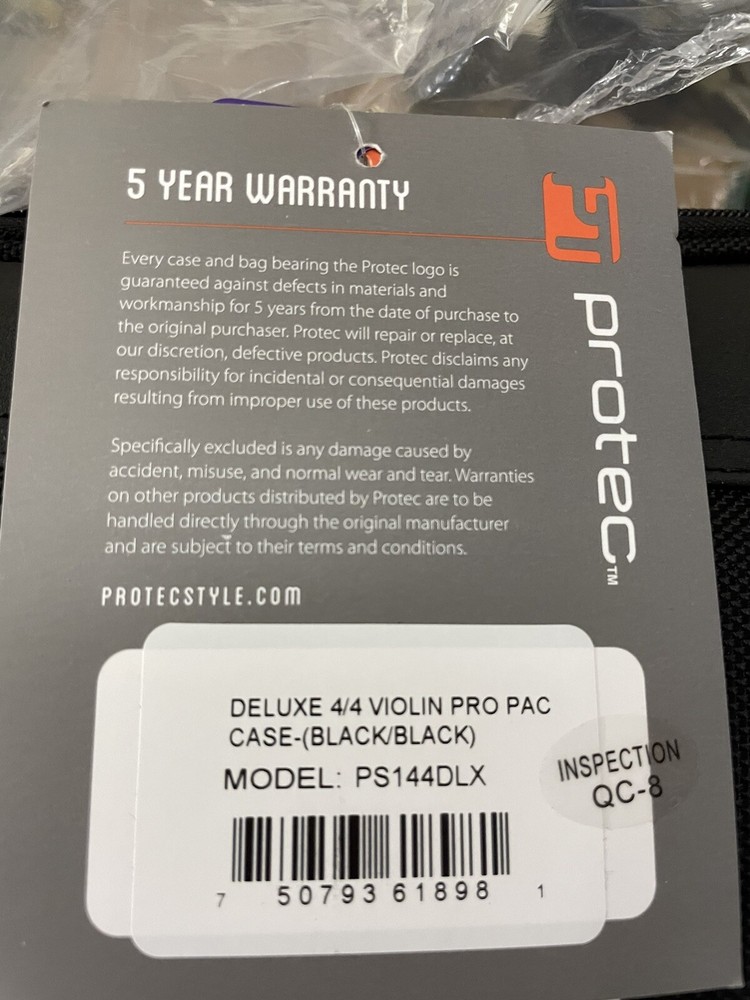 Protec Violin Deluxe 4/4 Pro Pac Case Black / Black ~ New