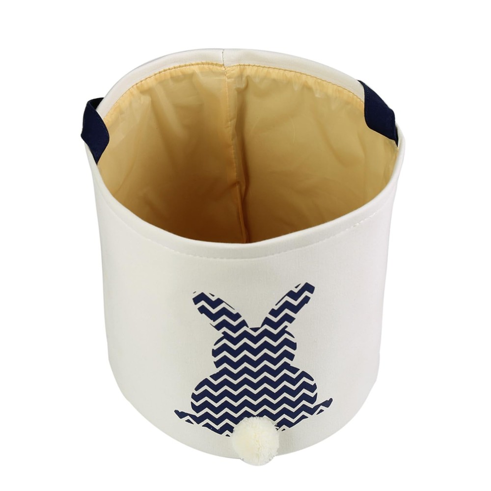 E-FirstFeeling Easter Bunny Basket,Large Canvas Empty Egg Hunt Basket, Bunny ...