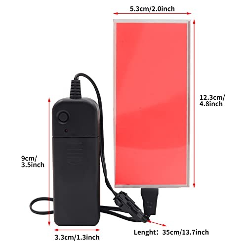 [3 Modes] 12X5CM Electroluminescent EL Panel Light Red,3V Flexible EL Panel