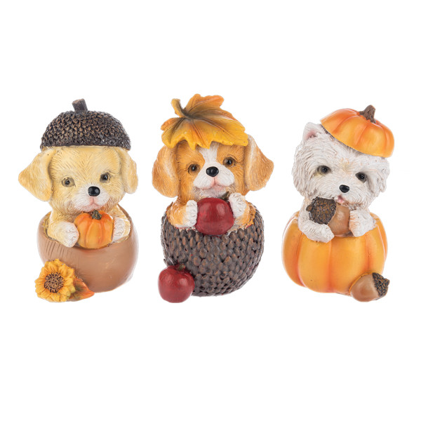 Harvest Puppy Figurines