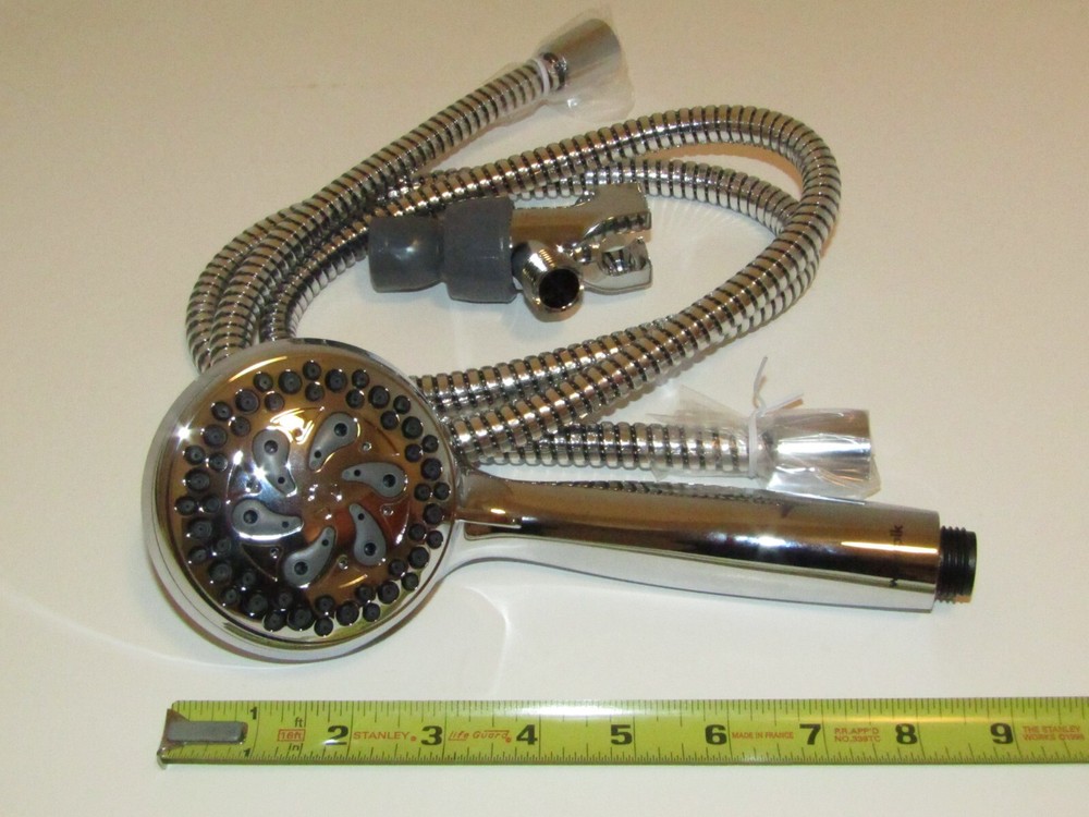 Modified Waterpik High Pressure Shower Head Hand Held 6 Pattern Settings Chrome