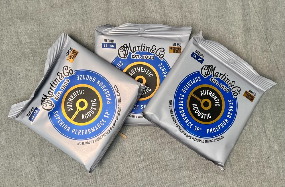 Martin MA550 SP Phos Bronze Auth Guitar Strings Medium 13-56 (3 PACK)