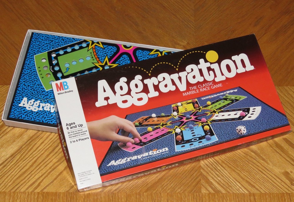 Vintage 1989 Milton Bradley Aggravation Board Game ... Complete & Nice