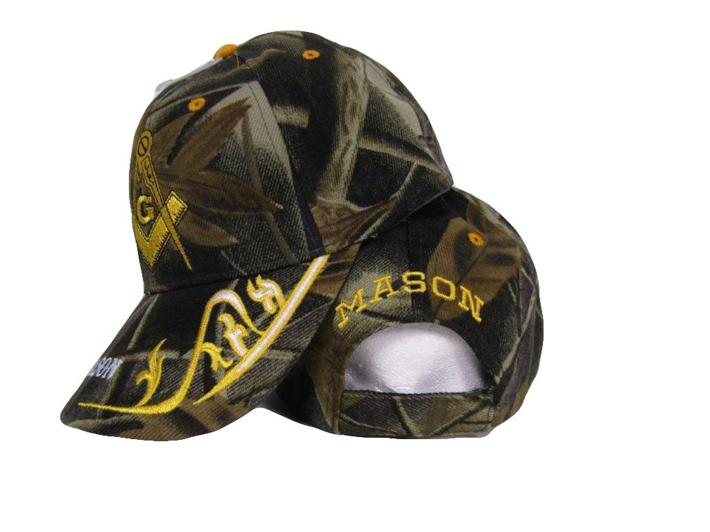 Masonic Embroidered Baseball Cap Hat Camo PREMIUM