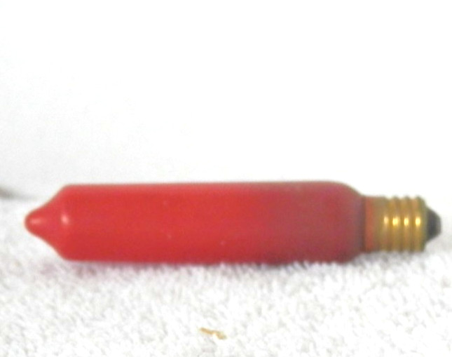 Vintage Red Tube Shaped Christmas Light Bulb C6 UNTESTED