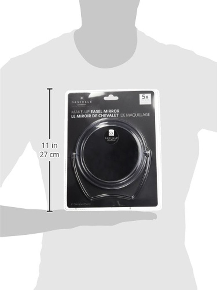 Danielle Creations Easel Makeup Mirror, 5X Magnification, (Packaging May Vary)
