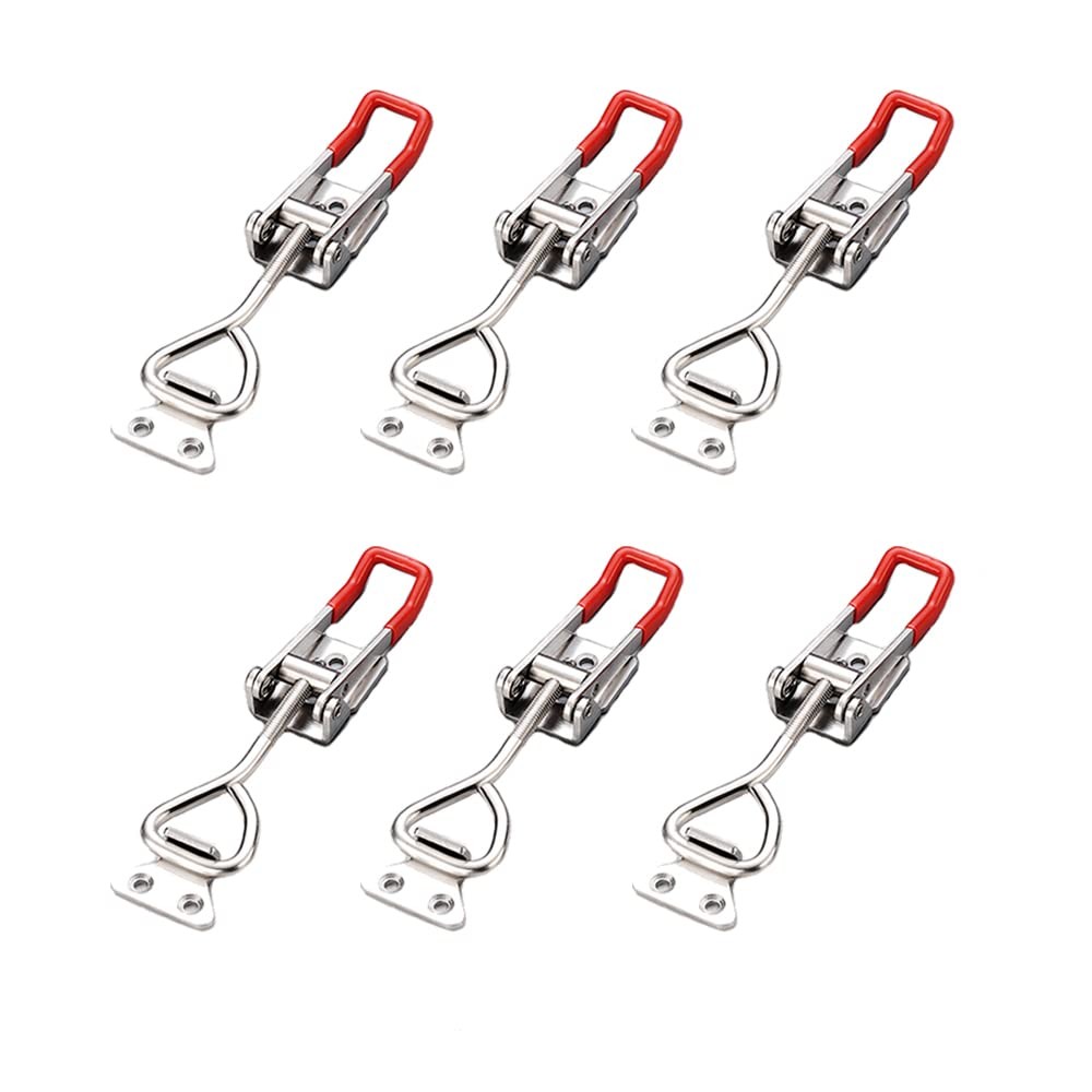 E-TING 6-Pack 4001 330Lbs Holding Capacity Adjustable Toggle Latch Clamp Red