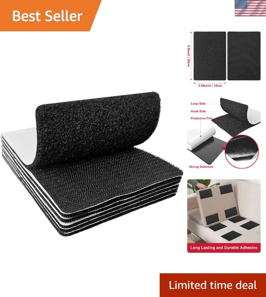 Versatile 4x6 Inch Hook and Loop Strips - Essential for Home and Craft Projects