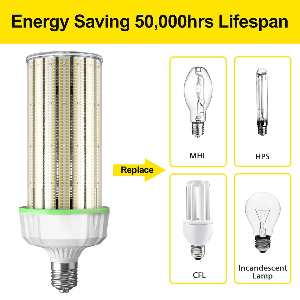 277-480V Industrial LED Corn Light Bulb 200W Warehouse Highbay Lighting E39 Base