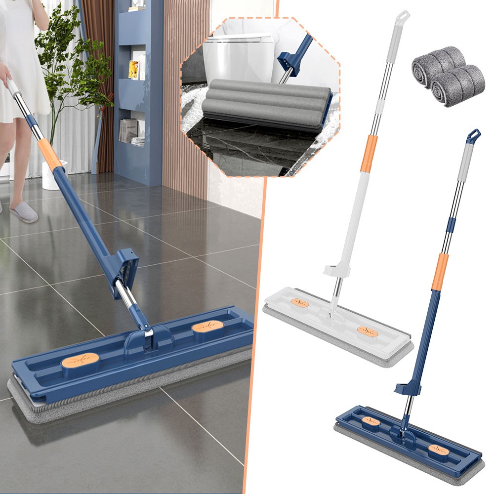 Large Flat Mop,Microfiber Mop,360°Rotating Mop with Dewatering Scraper TL