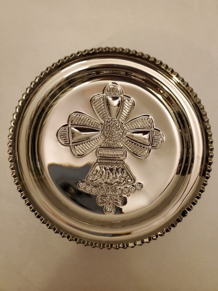 GENUINE SILVER "CHRISTMAS BELL" DRINK COASTERS - PRE OWNED