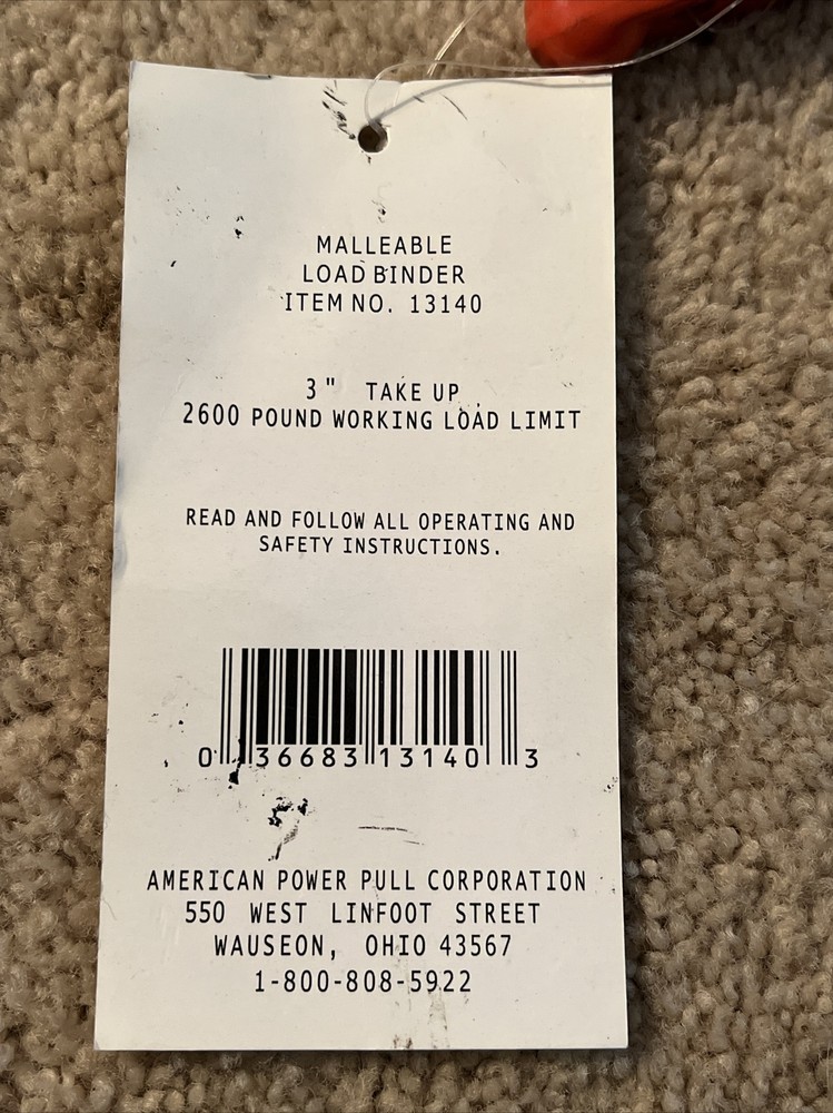 American Power Pull 2600 lb. Power Pull Malleable Pro Load Binder 11-1/2 in. L