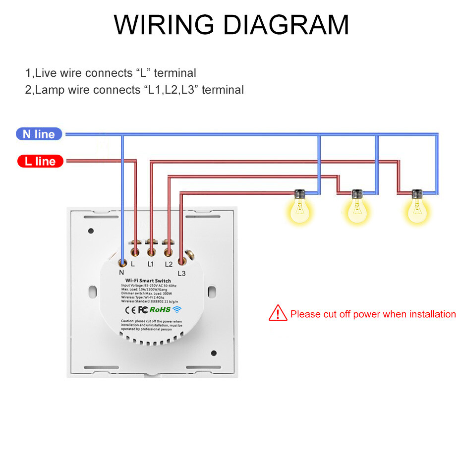 eWelink WiFi Smart Touch Switch Wall Light Voice Control Dimmer,Curtain Switch
