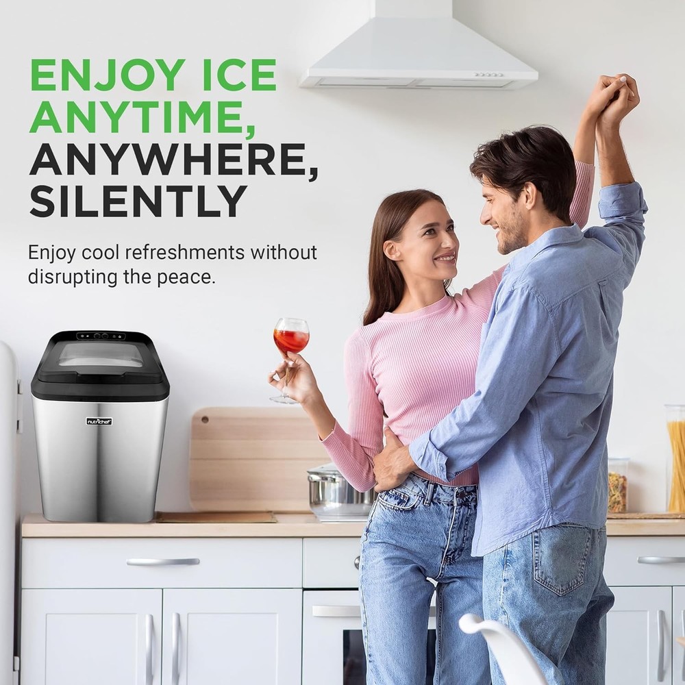 NutriChef NCICNUG.5 Countertop Ice Maker Machine (Open Box)