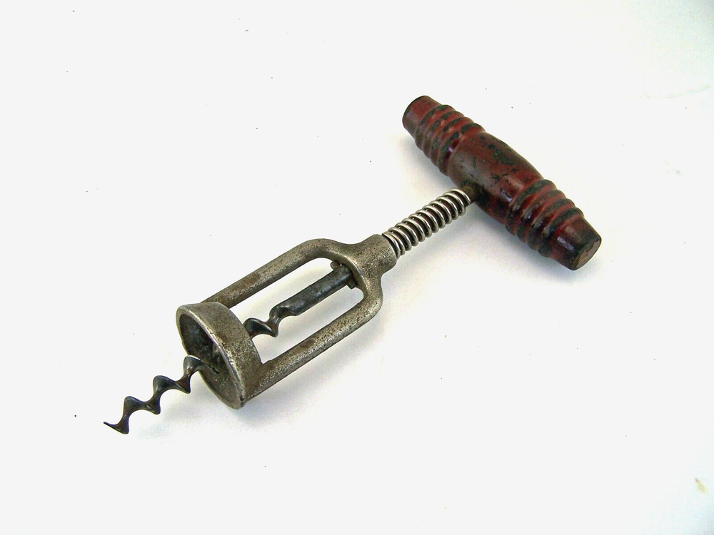 Vintage Hercules type, Spring Assist, Bulbous Walnut Handled Corkscrew, unmarked