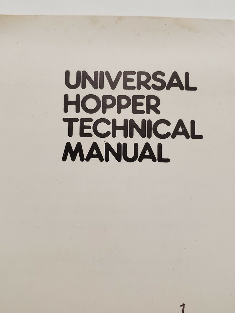 Coin Controls Universal Hopper Technical Manual