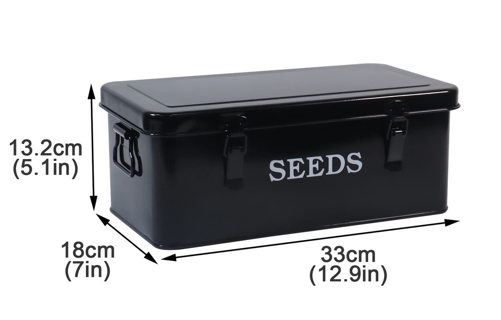 Seed Saving Box, Metal Seed Bin, Seed Storage Organizer, Seed Packet Container