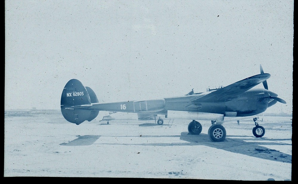 Vintage Photo NEGATIVE Lockheed P-38 Lightning Racer 16
