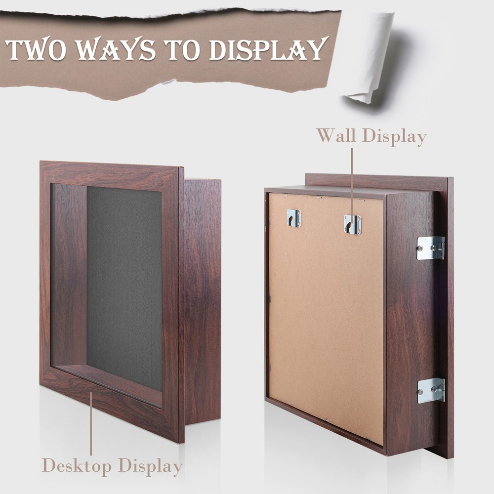 8x8 8x10.5 11x14 Shadow Box Frame Front Opening 2 inch Depth Memory Display Box