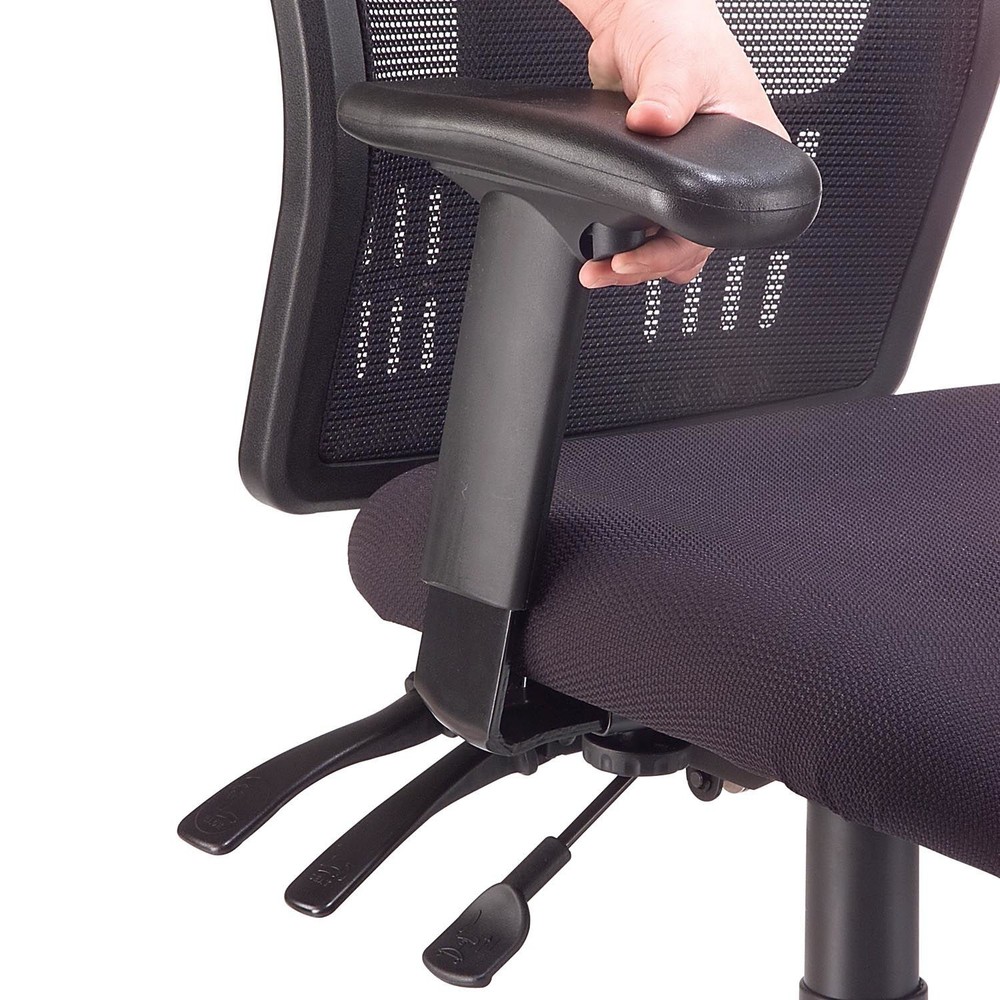 Multifunction Office Chair With Adjustable Headrest Mesh Back Fabric Upholstered