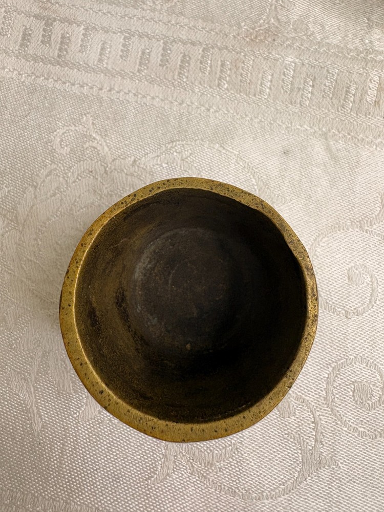 Vintage Solid Bronze Metal MatchHolder ~ Dual Sided Face