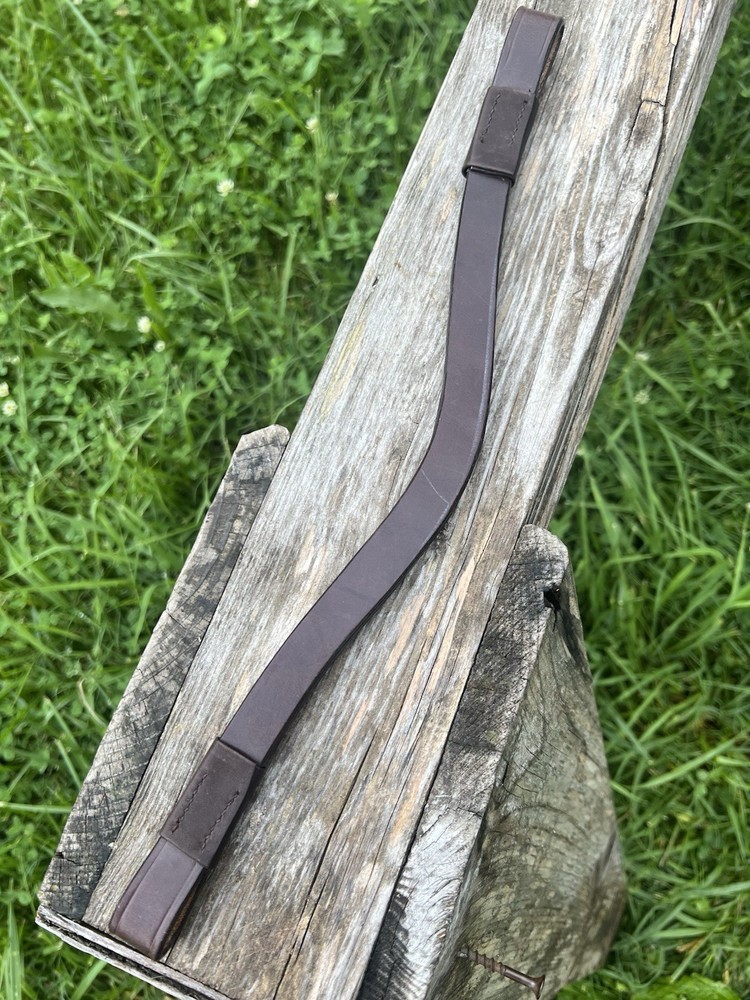 Leaders Crystal Leather Browband - Brown Leather - 16”