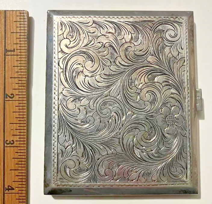 Antique Engraved 800 Silver Cigarette Case