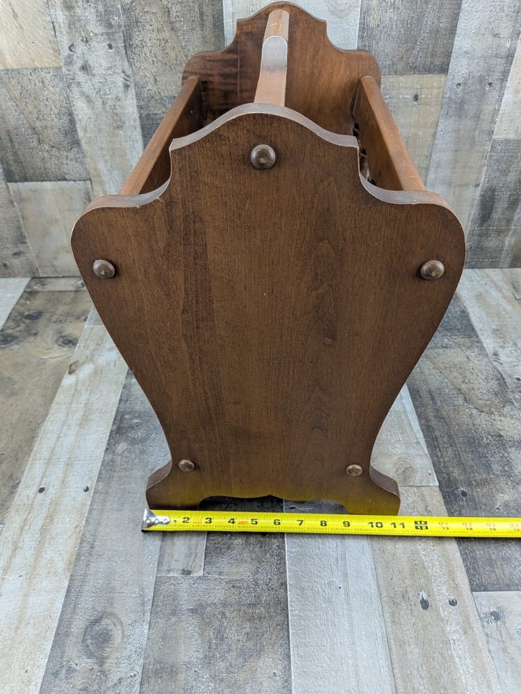 Vintage Mid Century Leick Solid Hardwood Magazine Rack