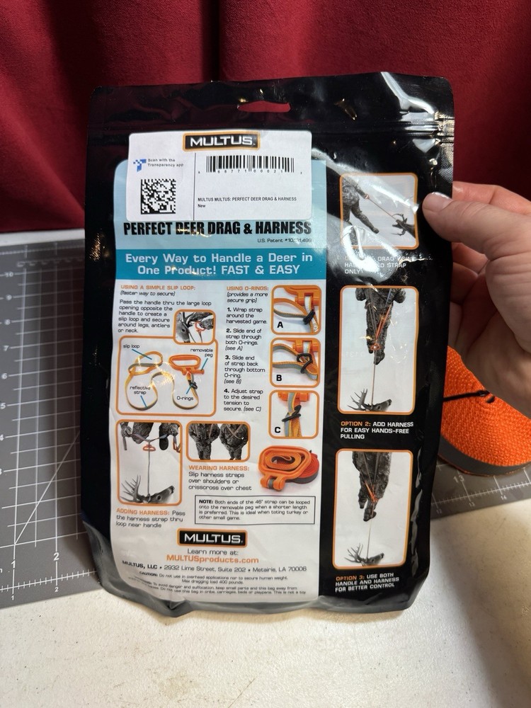 MULTUS Deer and Harness Hunting For Lifting, Dragging, Pulling *Strap Only -I