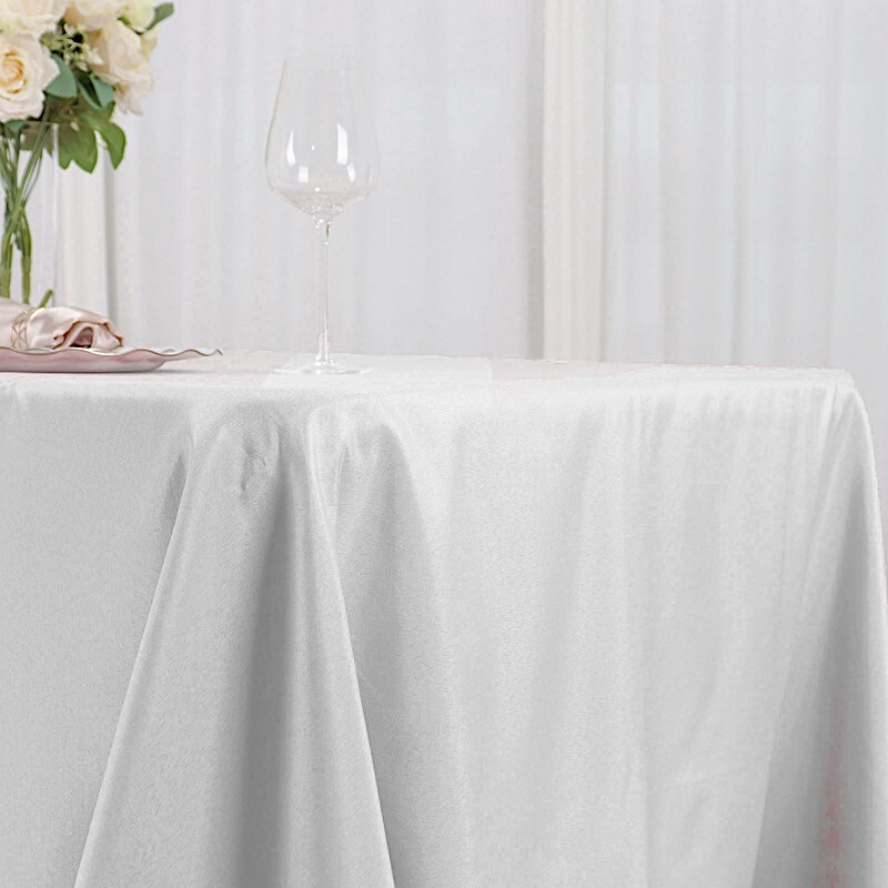 WHITE 72x120 RECTANGLE POLYESTER TABLECLOTH Wedding Party Catering Linens Dinner