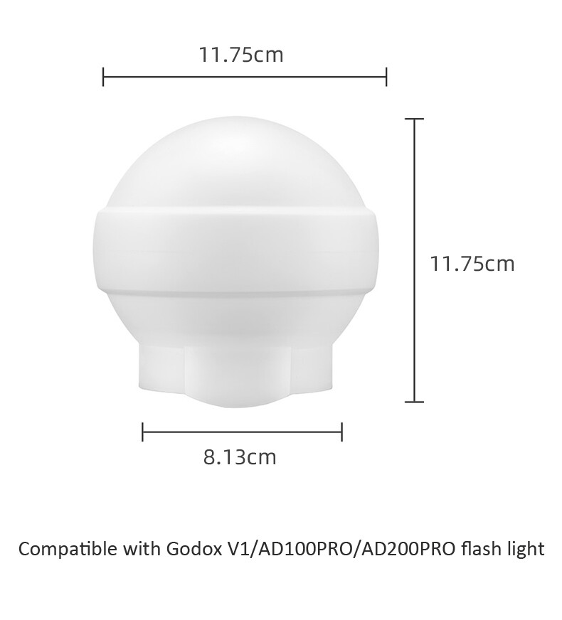 Silica Gel Soft Light Diffuser for Godox AD200Pro AD100Pro V1 Speedlite Flash