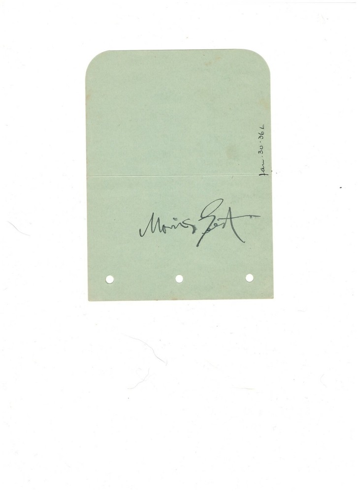 MOSSIS GEST AUTOGRAPH ON ALBUM PAGE 1936