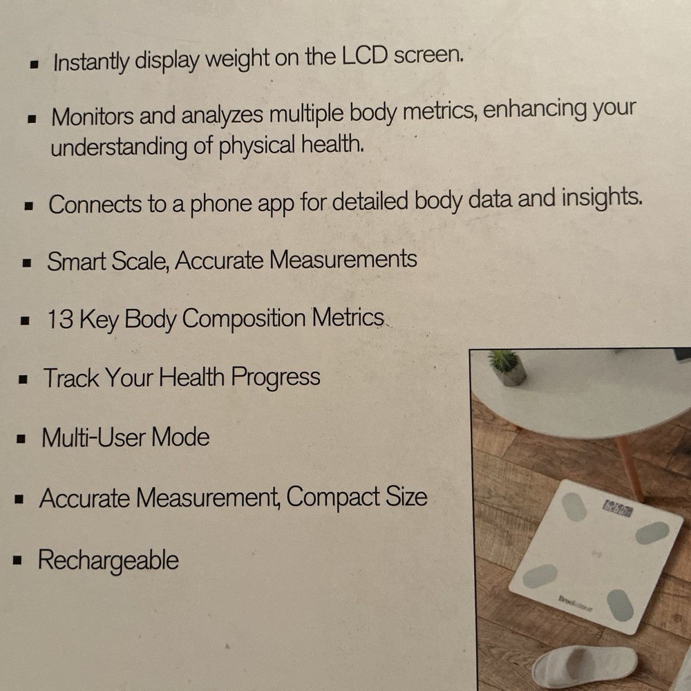 Brookstone Bluetooth Smart Scale Health Monitory NIB