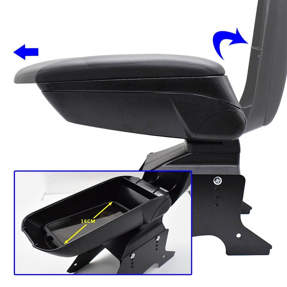 Universal Sliding Armrest Content Box Central Console Black New Container