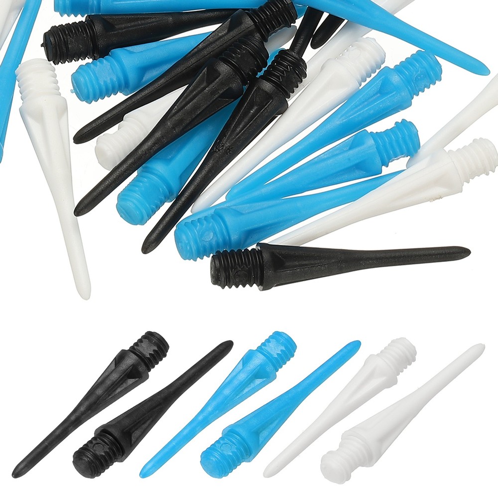 Plastic Dart Tip 2BA Thread Soft Tip Dart Accessories 30 Pack & Black/White/Blue