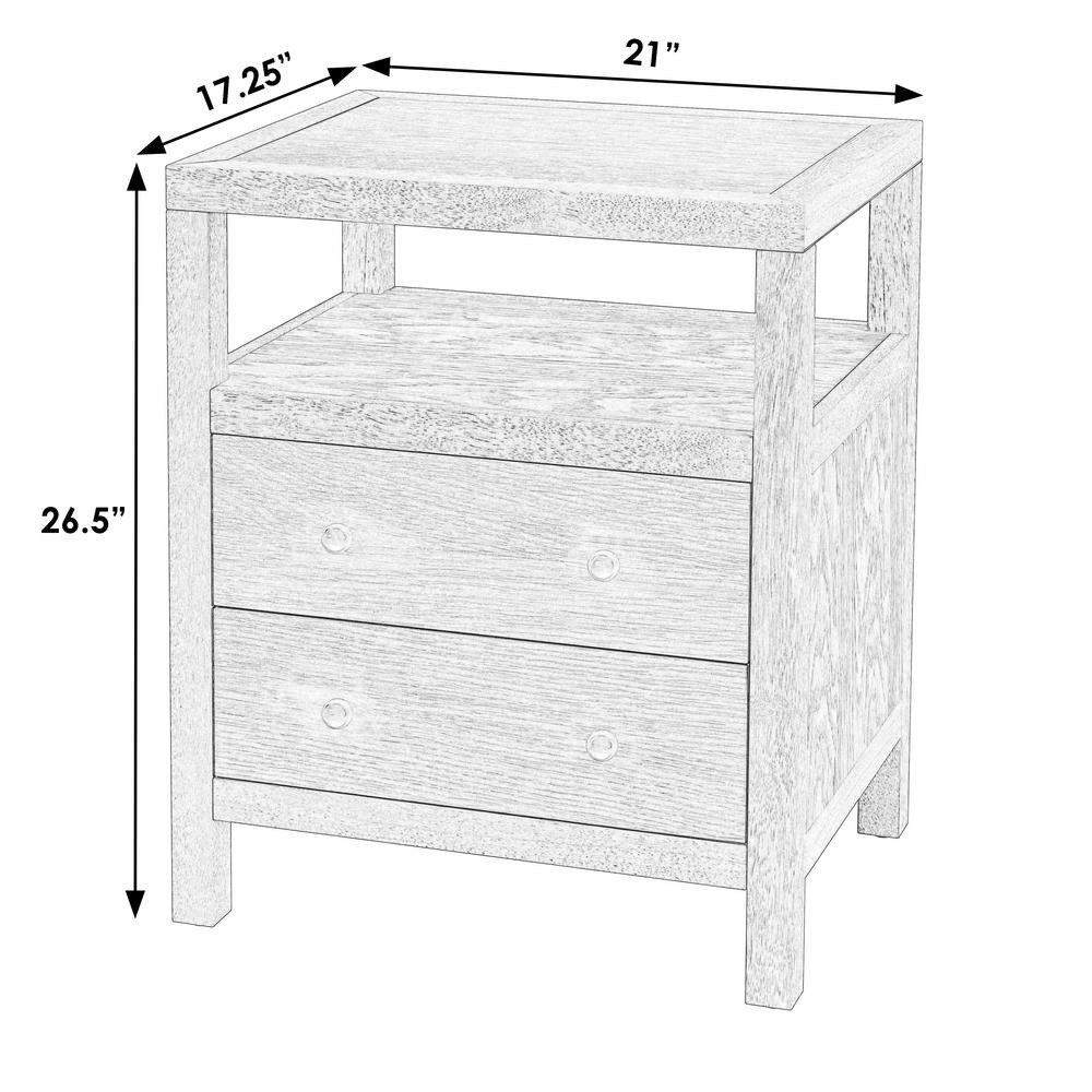 Nora 2-Drawer Nightstand, Coffee