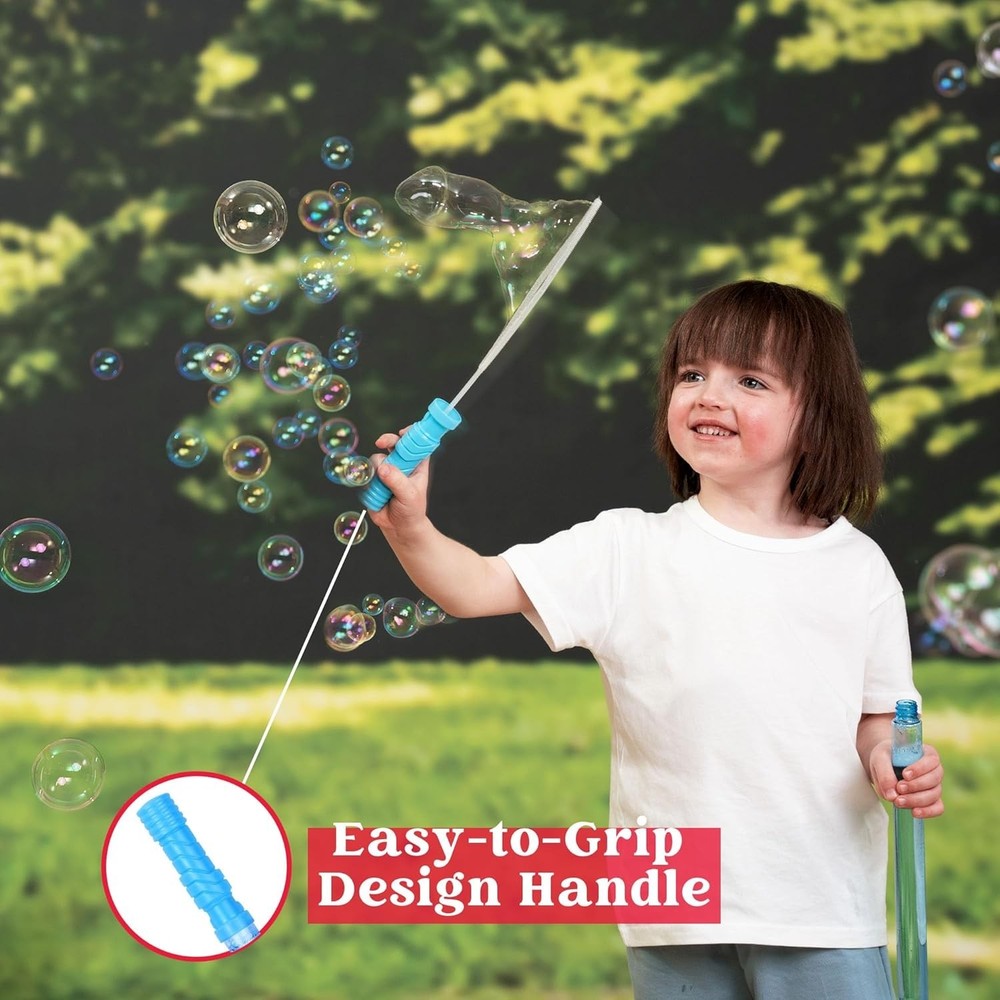 14.6’’ Big Bubble Wands for Kids - 12 Pack Fun with Concentrated Bubble Solution