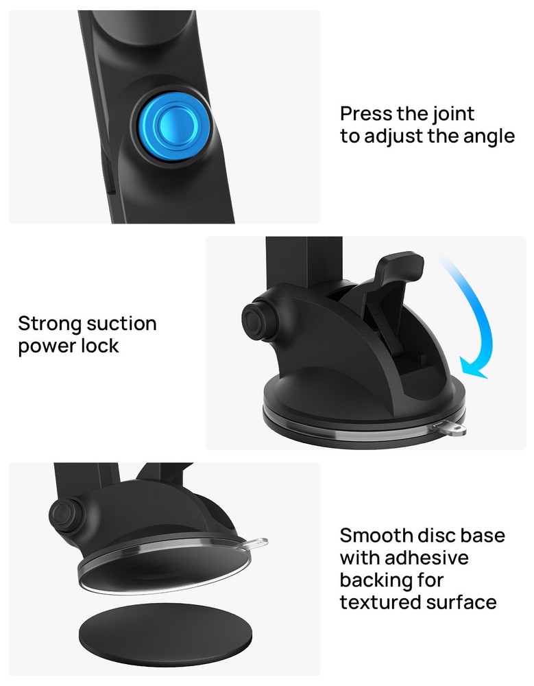 JOYTUTUS Starlink Mini Dash Mount Suction Cup, Adjustable Angle Dashboard Holder