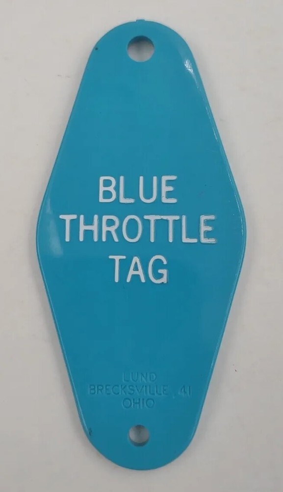 Blue Throttle Tag CSXT Mechanical Do Not Move Key Chain Tag