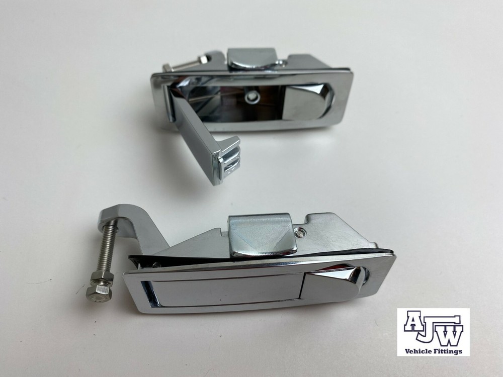 2 Compression Latch Non Locking CHROME Lever Lock Trailer Locker Door TackBox