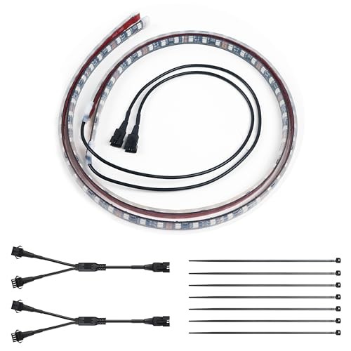 2pcs 3-Feet Pixelglow Underglow LED Light Strips DC 12V for Motorcycles PG-3FT
