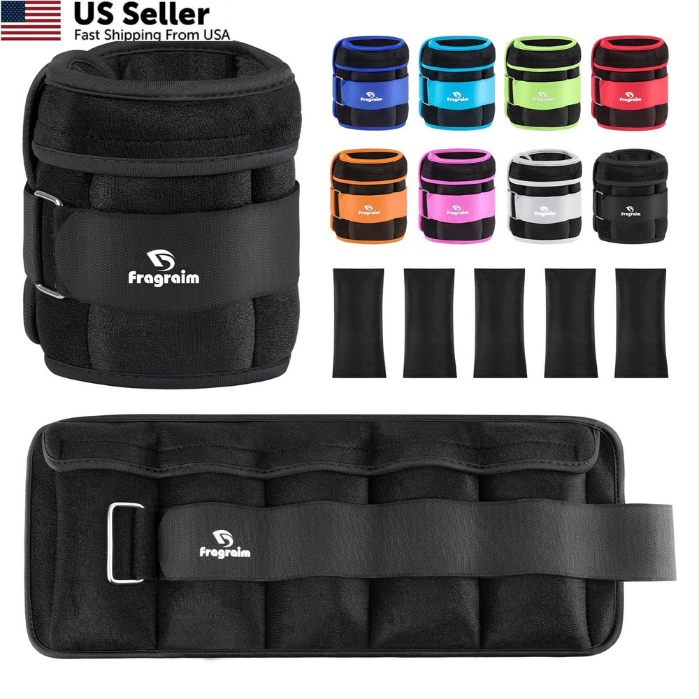 Fragraim Adjustable Ankle Weights 1-3 3 lbs pair - 1.5 per side, Black