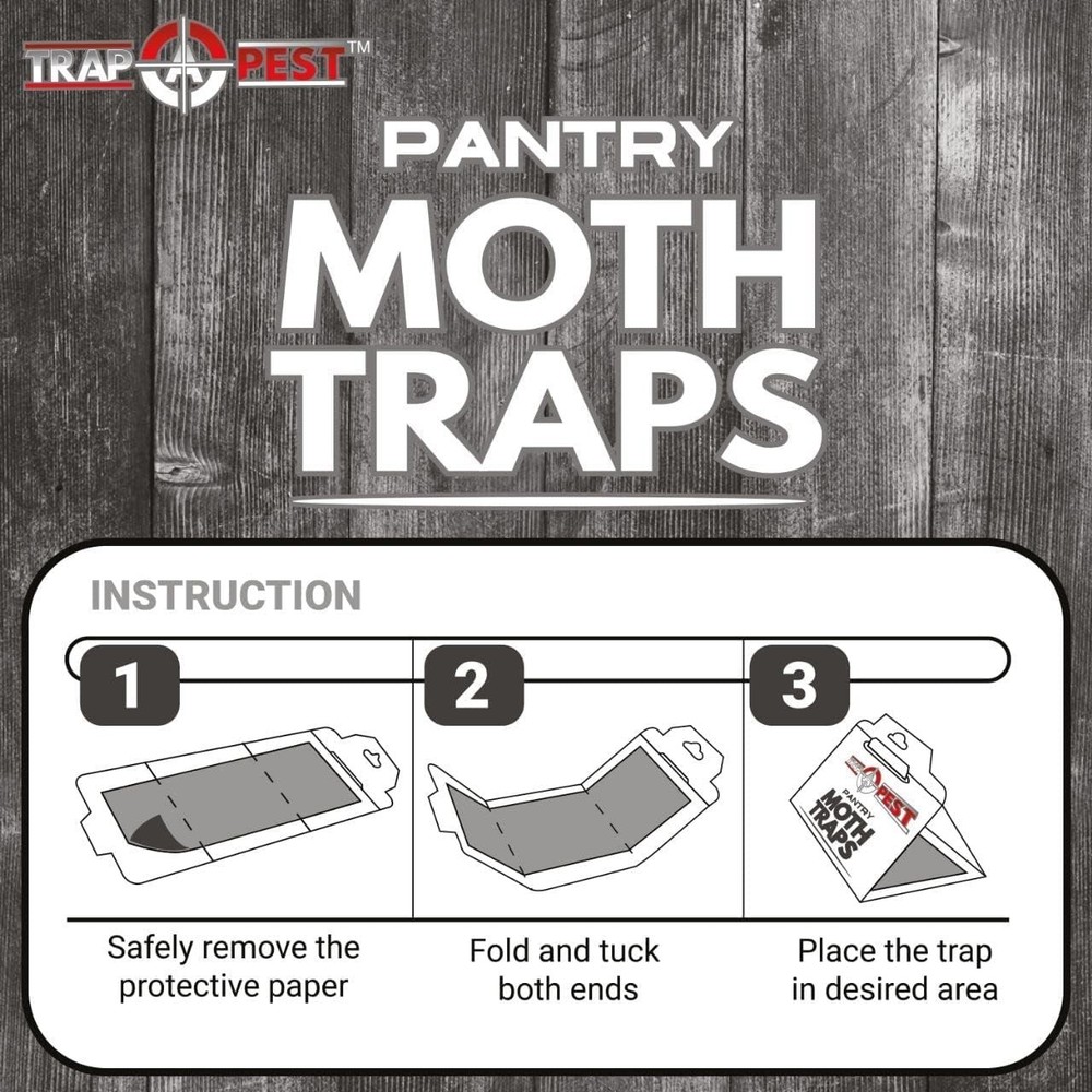 Pantry Moth Traps Safe Glue with Pheromones 8 Pack Effective Adhesive Non Toxic