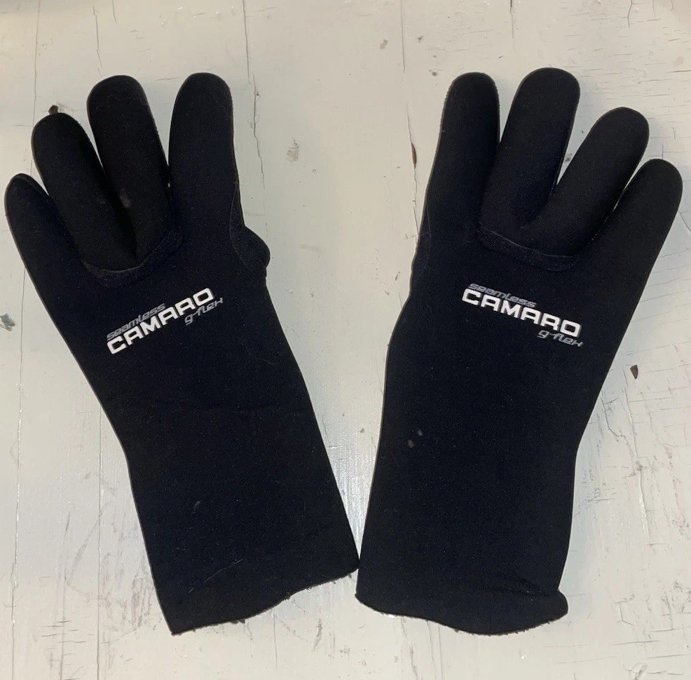 Camaro Seamless Black Diving Dive Gloves Small