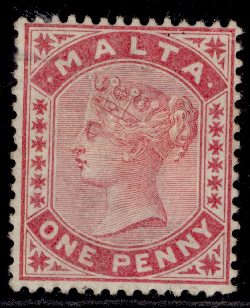 MALTA QV SG21, 1d rose, M MINT. Cat £85.