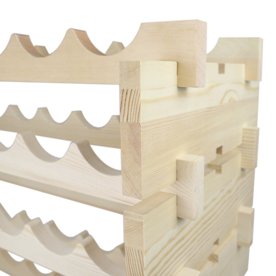 2PCS 72 Bottles Wine Rack Holder Stackable Storage Solid Wood Display Shelves